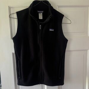 Patagonia Black Fleece Vest with Chest Logo